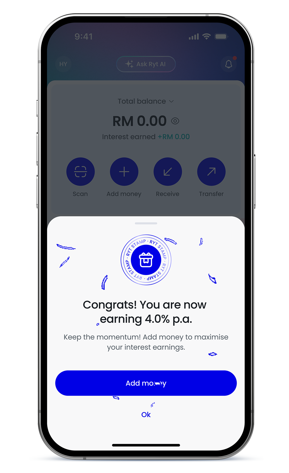 Earn 4.0% p.a. paid daily for the next 30 days. Applies for balances up to RM20,000 across all your Save Pockets. The rest earns 3.0% p.a.<br /><br />Keep making qualifying spends to renew your 30-day bonus period.